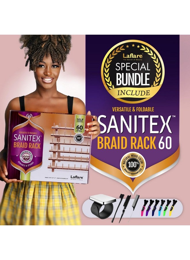 Laflare حامل ضفائر الشعر من أفلاير لربط وصلات الشعر مع 60 بكرة (لون الخشب) - Image 3