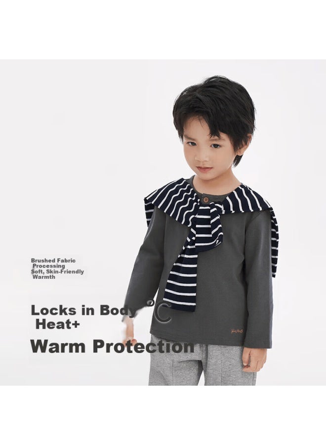 Yeehoo Kids T-shirt Spring And Autumn Long Sleeve Outdoor Boys Solid Color Casual Girls Pullover - Image 2