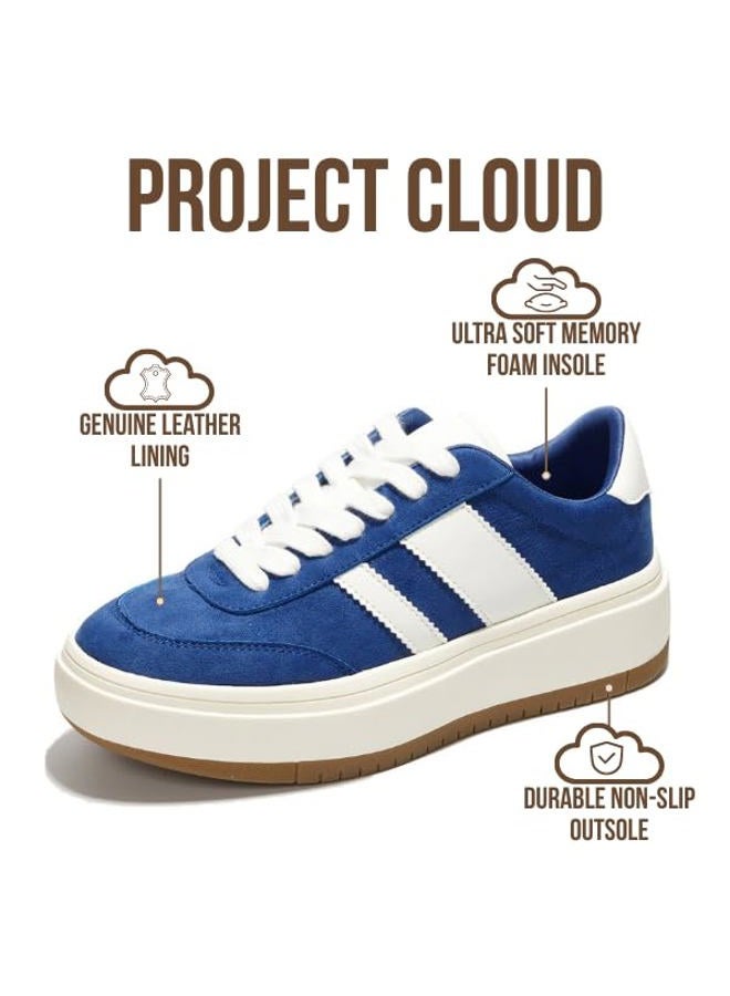 Project Cloud Platform Sneakers for Women - Lightweight Memory Foam Insole Fashion Sneakers for Women Footwear - Non-Slip Womens Sneakers Platform Shoes Women's Fashion (Nita), Blue, 11 - Image 3