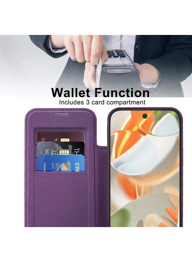 Mixed Color 2 Magnetic Leather Flip Case For Google Pixel 9 Wireless Cover - Image 4