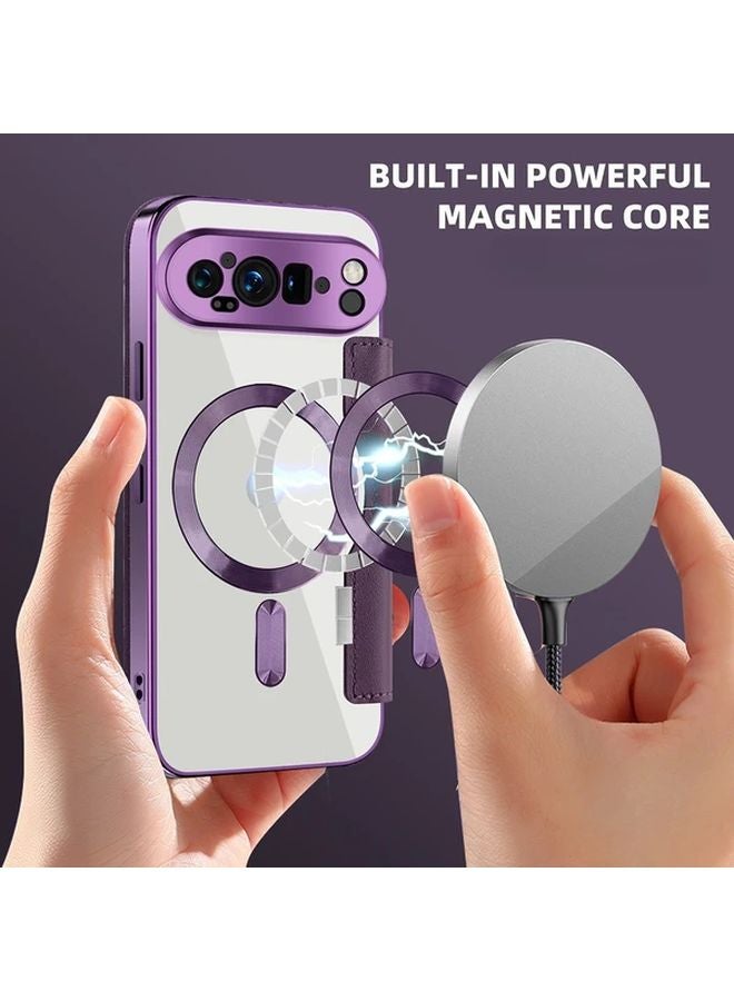 Mixed Color 2 Magnetic Leather Flip Case For Google Pixel 9 Wireless Cover - Image 5
