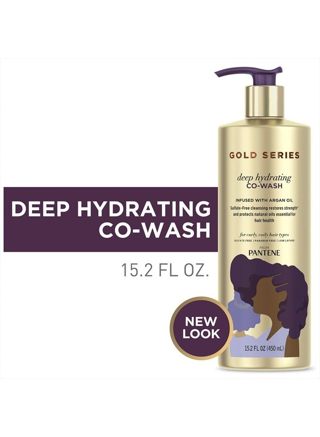 Pantene Gold Series from Pantene Sulfate-Free Deep Hydrating Co-Wash with Argan Oil for Curly, Coily Hair, 15.2 fl oz (Packaging May Vary) - Image 3