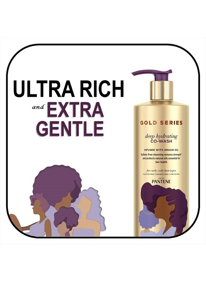 Pantene Gold Series from Pantene Sulfate-Free Deep Hydrating Co-Wash with Argan Oil for Curly, Coily Hair, 15.2 fl oz (Packaging May Vary) - Image 4