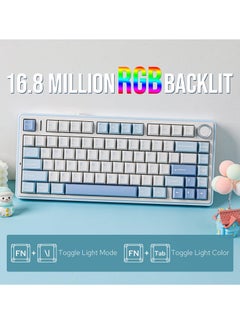 AULA F75 Mechanical Keyboard RGB Crescent Switch Hot Swappable Gaming Keyboard with Bluetooth/2.4GHz/Wired  - Image 5