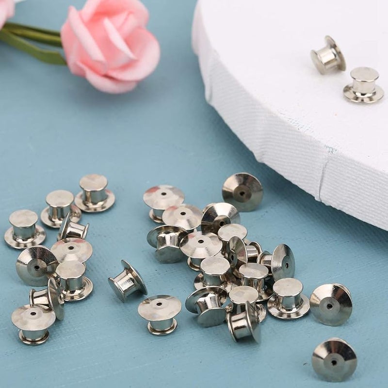 Fydun QXZ6 Flat Head Card 50pcs Brooch Pin Backs Locking Fastener Champagne Acrylic - Image 5
