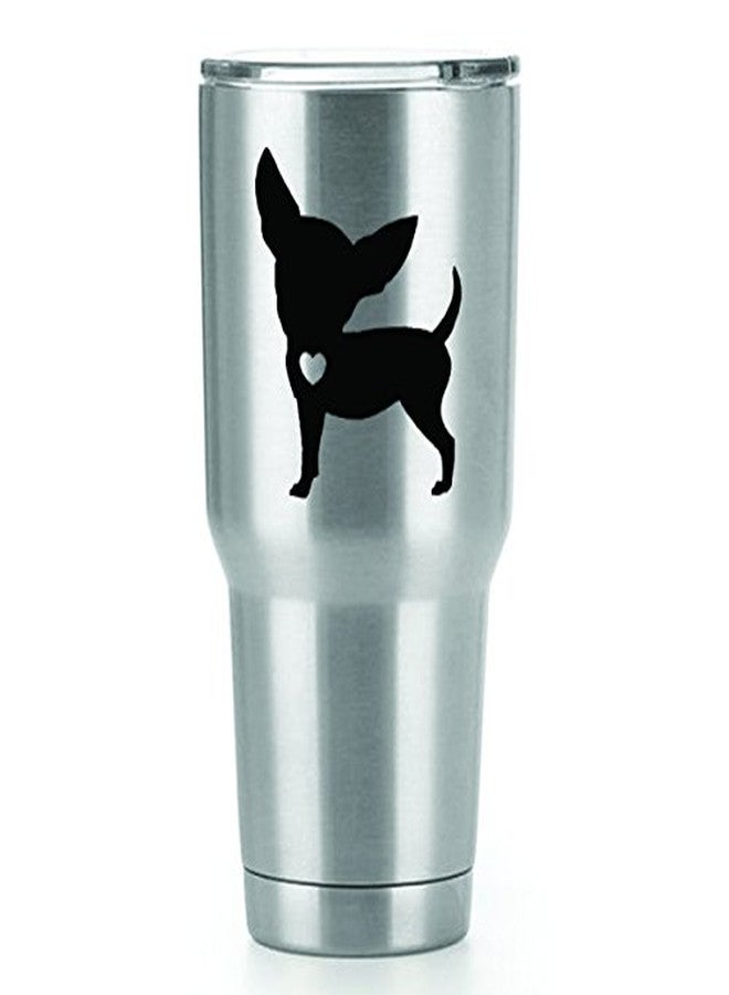 KCD Chihuahua Love Vinyl Decals Stickers (2 Pack!!!) | Tumbler Coffee and Insulated Cups | Decals Only! Cup not Included! | 2-3 X 2.5 inch Black Decals | KCD1164 - Image 1