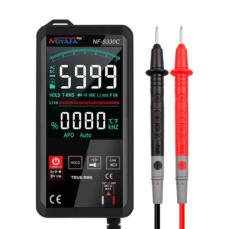 NOYAFA Digital Multimeter Intelligent Smart Touch Screen with NVC AC DC Voltage True RMS 6000 Counts Automotive Measures Voltage Current Resistance Continuity NF5330C - Image 1
