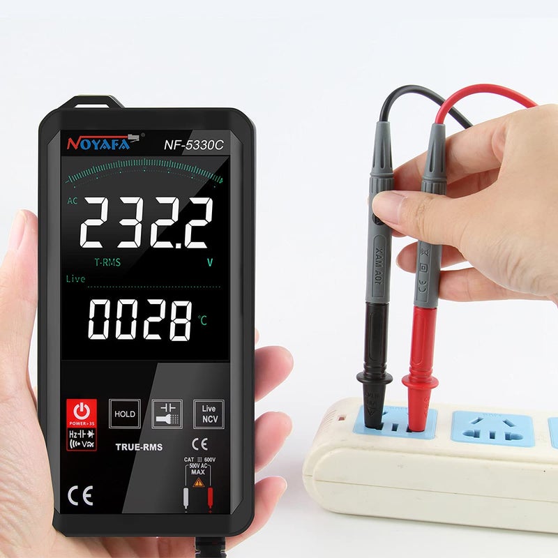 NOYAFA Digital Multimeter Intelligent Smart Touch Screen with NVC AC DC Voltage True RMS 6000 Counts Automotive Measures Voltage Current Resistance Continuity NF5330C - Image 2