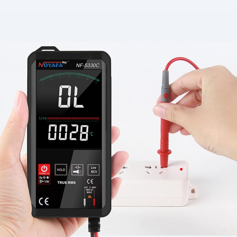 NOYAFA Digital Multimeter Intelligent Smart Touch Screen with NVC AC DC Voltage True RMS 6000 Counts Automotive Measures Voltage Current Resistance Continuity NF5330C - Image 5