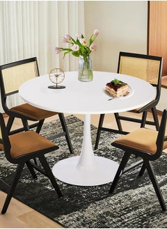 White Round Dining Table, 70CM Modern Tulip Kitchen Table 2.2CM Thickened Tabletop & Sturdy Metal Pedestal, Mid-Century Leisure Table for Dining Room, Living Room, Cafe, Small Places - pzsku/Z4CD6E5E95DC2FBDEE3FAZ/45/_/1735887360/11f013cf-3b45-40c7-89ac-144fca8223f4