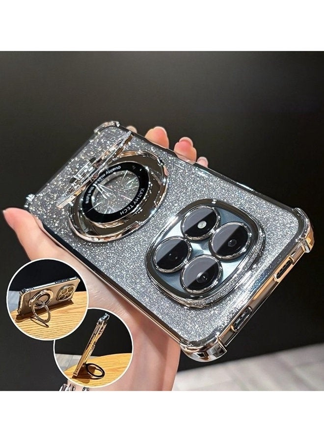 Magnetic Glitter for Xiaomi Redmi Note 15 Case， Camera Lens Protector，Sparkly Stand，Support Wireless Charging， Luxury Gradient Shockproof Xiaomi Redmi Note 15 5G Cover - Image 5