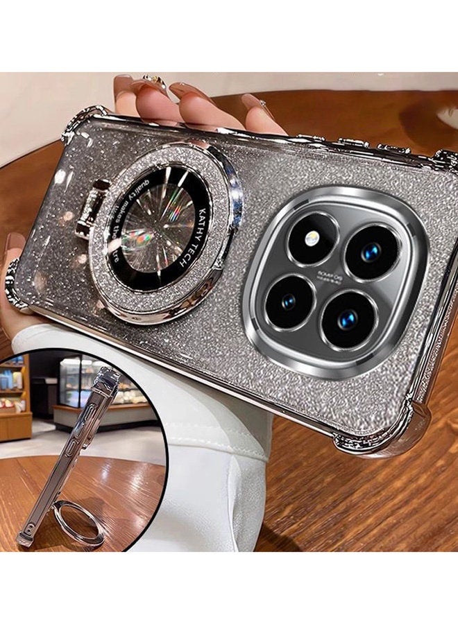 Magnetic Glitter for Xiaomi Redmi Note 15 Case， Camera Lens Protector，Sparkly Stand，Support Wireless Charging， Luxury Gradient Shockproof Xiaomi Redmi Note 15 5G Cover - Image 4