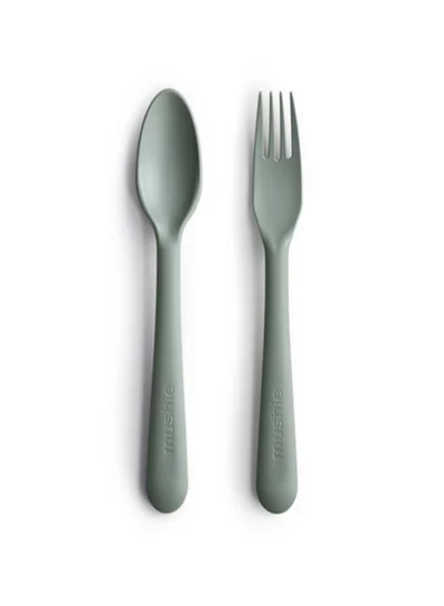 mushie Baby Fork And Spoon Set - Cloud