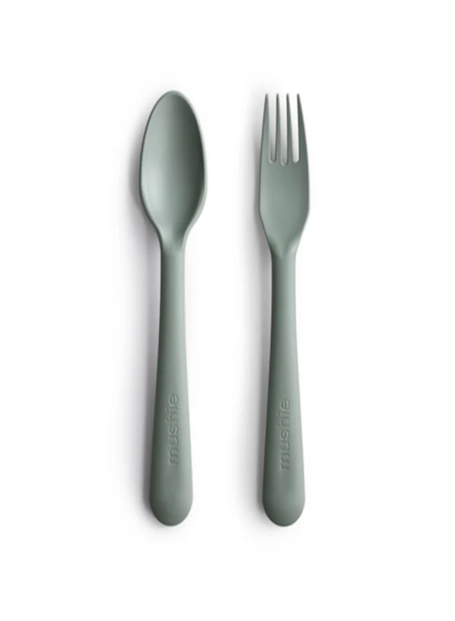 mushie Baby Fork And Spoon Set - Cloud