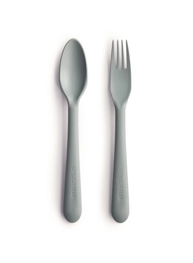 mushie Baby Fork And Spoon Set - Cloud