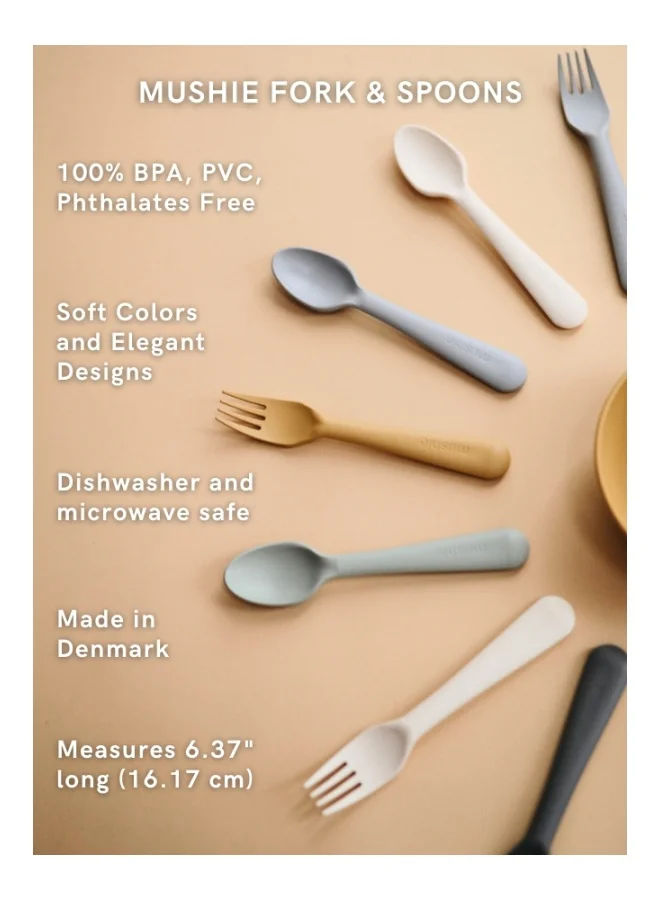 mushie Baby Fork And Spoon Set - Cloud