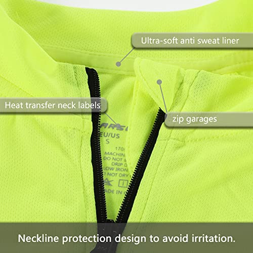 ARSUXEO Men's Short Sleeves Cycling Jersey Bicycle MTB Bike Shirt 636 Green Size XL - Image 4
