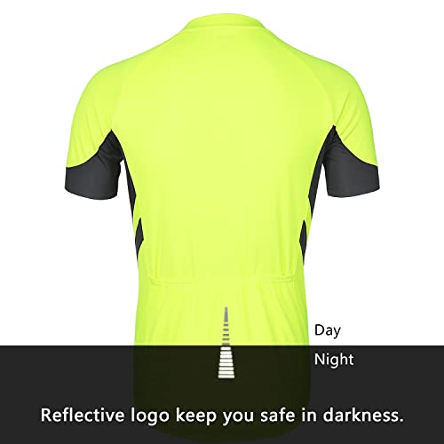 ARSUXEO Men's Short Sleeves Cycling Jersey Bicycle MTB Bike Shirt 636 Green Size XL - Image 2