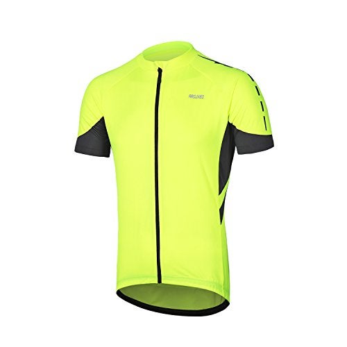 ARSUXEO Men's Short Sleeves Cycling Jersey Bicycle MTB Bike Shirt 636 Green Size XL - Image 1