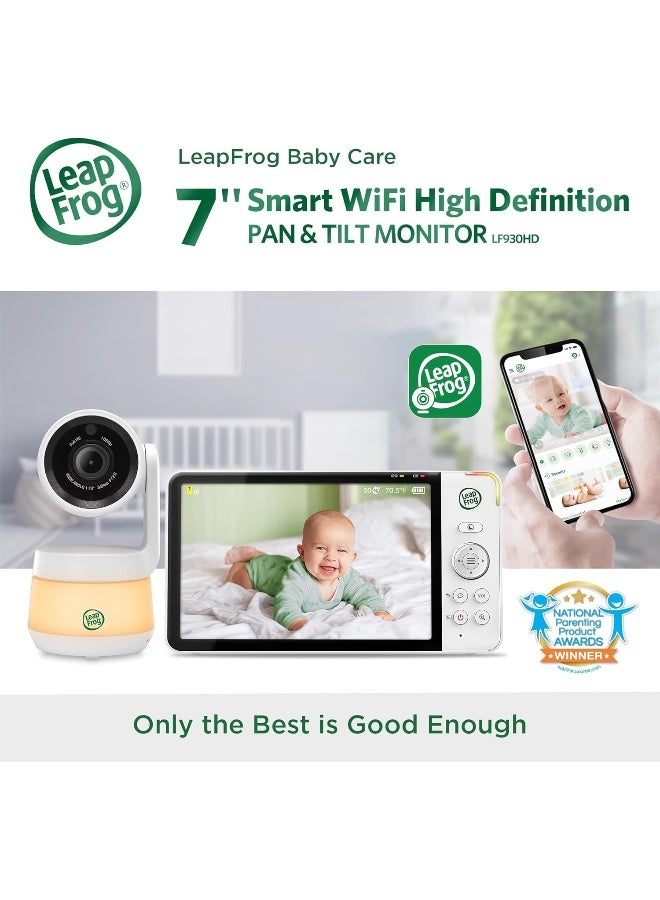 LeapFrog LF930HD Baby Monitor, 7â€ 720p HD Display, Video Baby Monitor with Camera and Audio, 1080p Smart Remote Access, 360Â° Pan & Tilt, Color Night Light & Vision, Two-Way Intercom - Image 2
