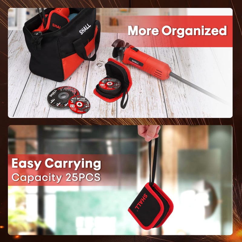 SHALL 25-Pack Cut Off Wheels 3â€ x 3/8â€ x 3/64â€ - Ultra Thin Cutting Wheel with Pouch for Angle Grinder & Cut-Off Tools - Fast Cutting Disc for INOX, Steel, Iron, Non-Ferrous Metal & PVC - Image 5