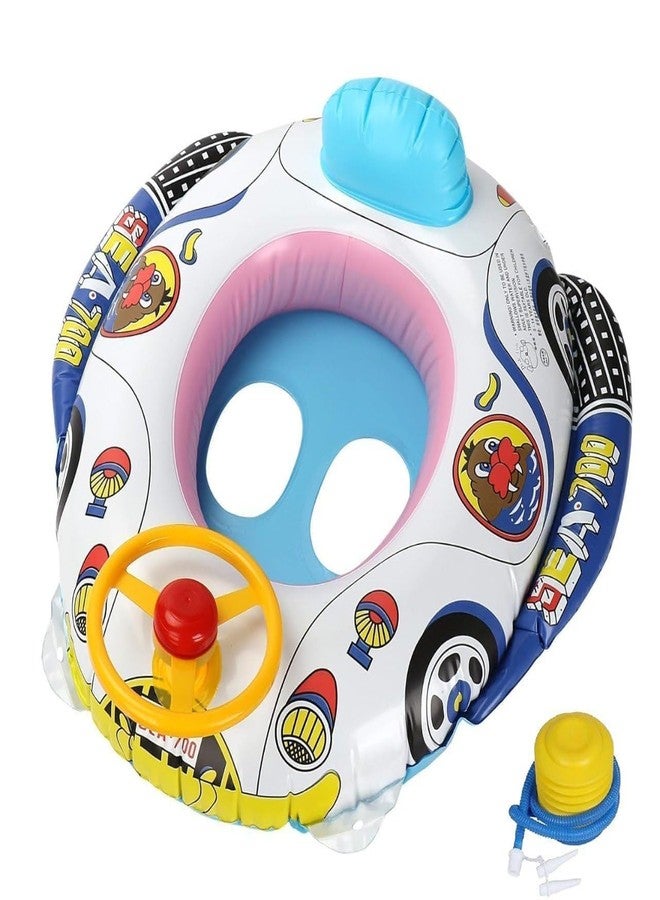 Ghini Baby Pool Float with Steering Wheel & Horn - Inflatable Car Swim Ring for Toddlers,Made for Indian Summers! (6 Months to 3 Years) - Image 1