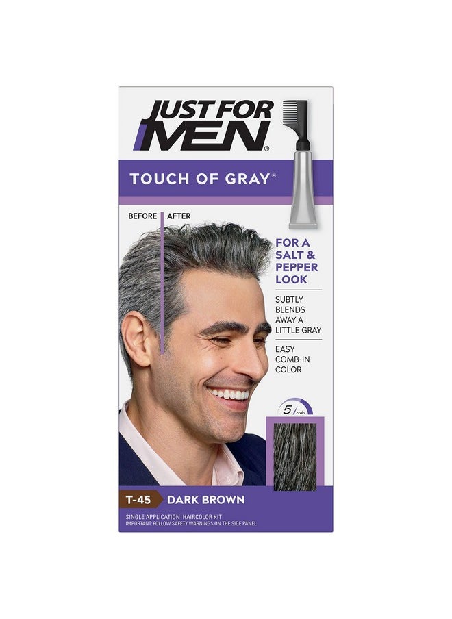 Just For Men مجموعة علاج الشعر الرمادي T45 بني داكن مكونة من قطعتين  - Image 2