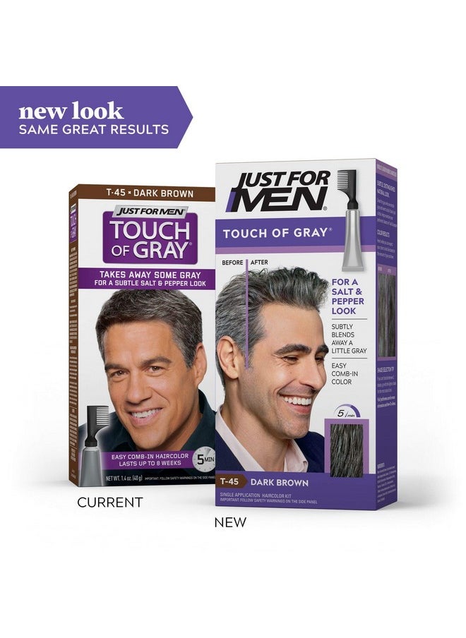 Just For Men مجموعة علاج الشعر الرمادي T45 بني داكن مكونة من قطعتين  - Image 3