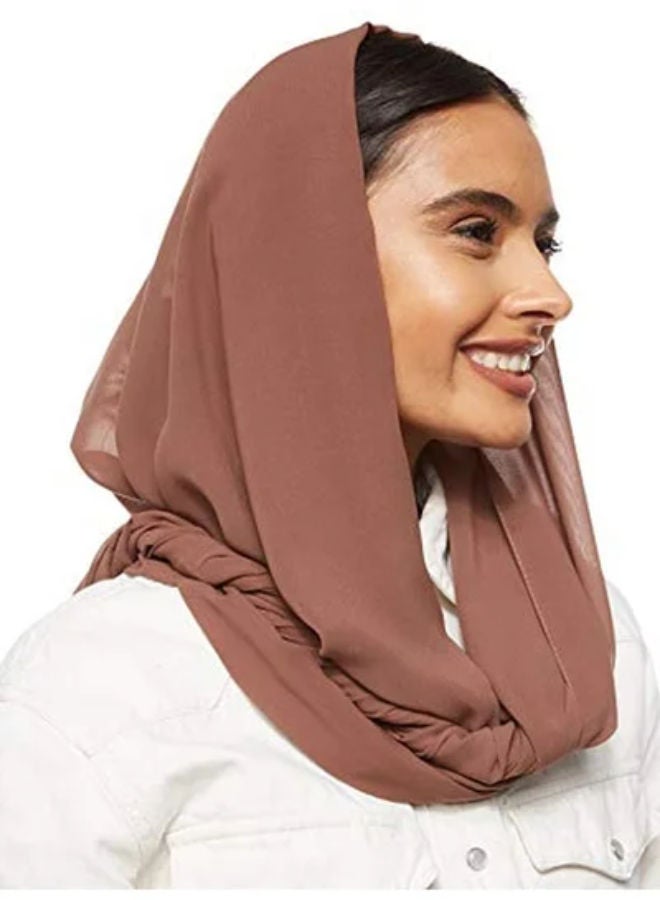 SHOPI حجاب شيفون سادة شيلة رمادي خافت - Image 2