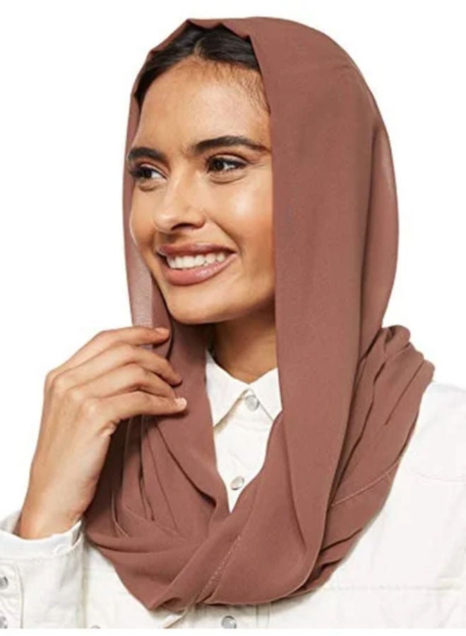 SHOPI حجاب شيفون سادة شيلة رمادي خافت - Image 1