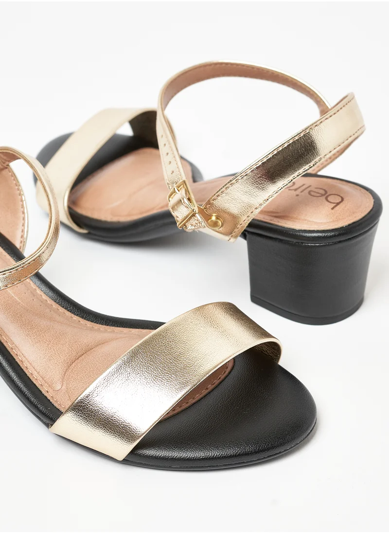Beira Rio Ankle Strap Mid Heel Sandals