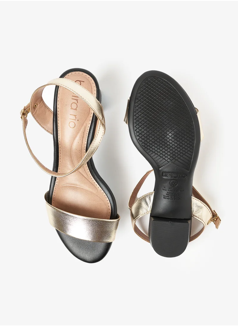 Beira Rio Ankle Strap Mid Heel Sandals