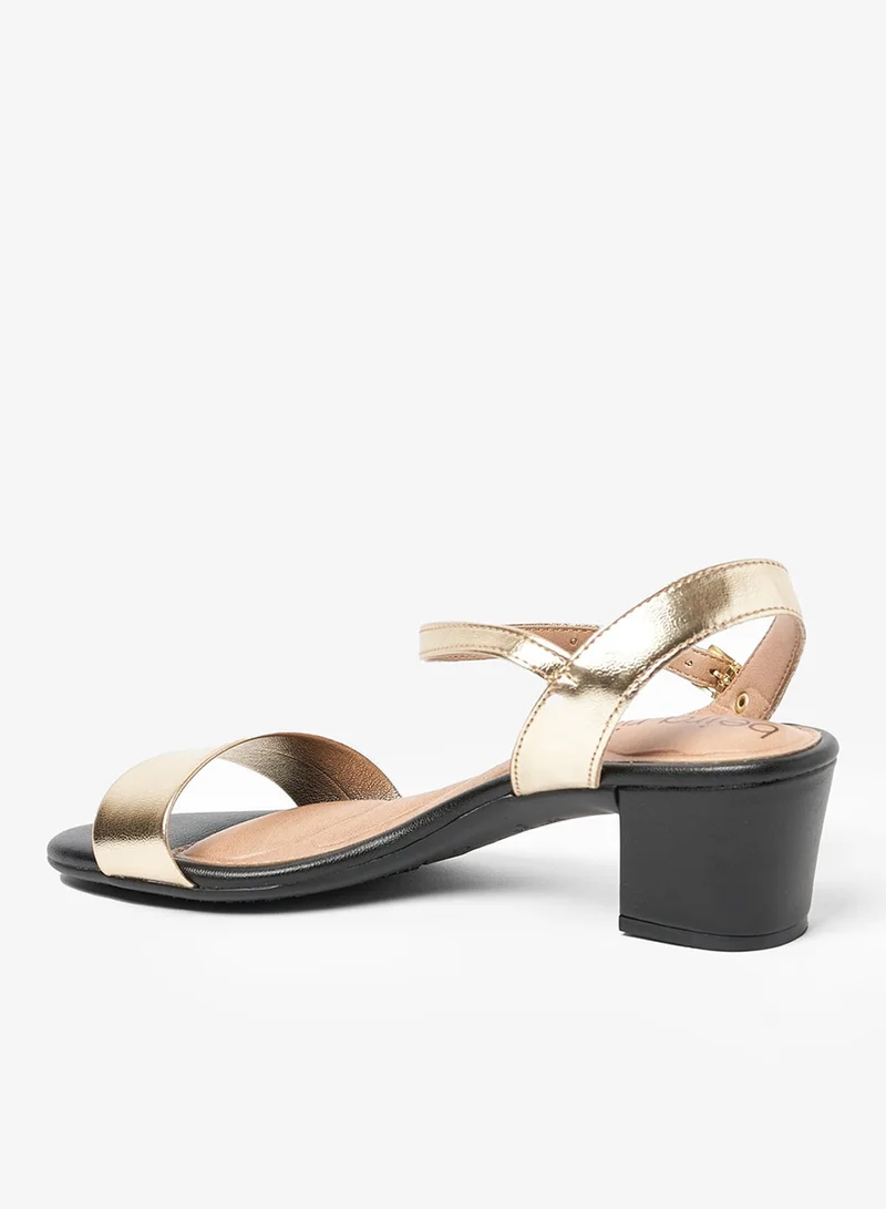 Beira Rio Golden Block Heel Sandals for Women – Stylish Ladies Heels Sandals for Everyday Wear for Women | Best Price UAE