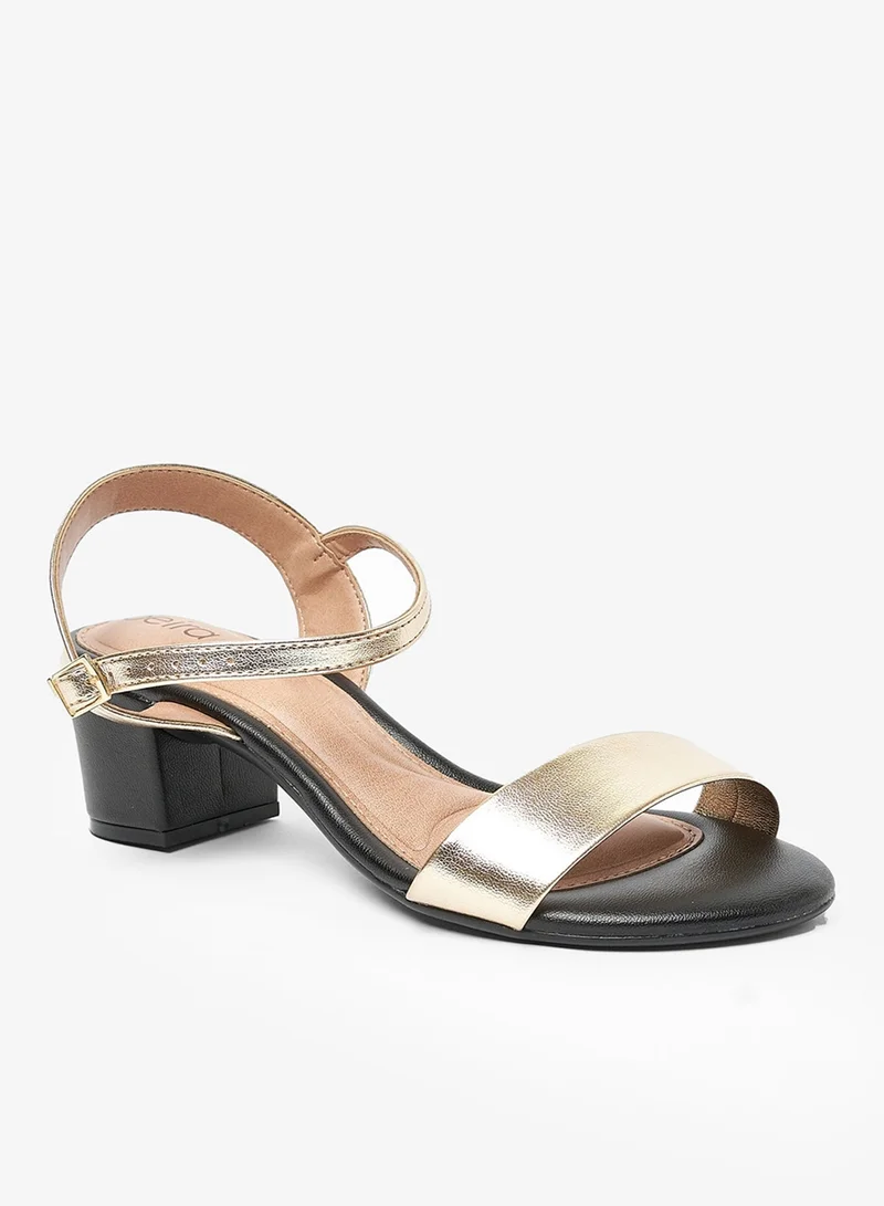 Beira Rio Golden Block Heel Sandals for Women – Stylish Ladies Heels Sandals for Everyday Wear for Women | Best Price UAE