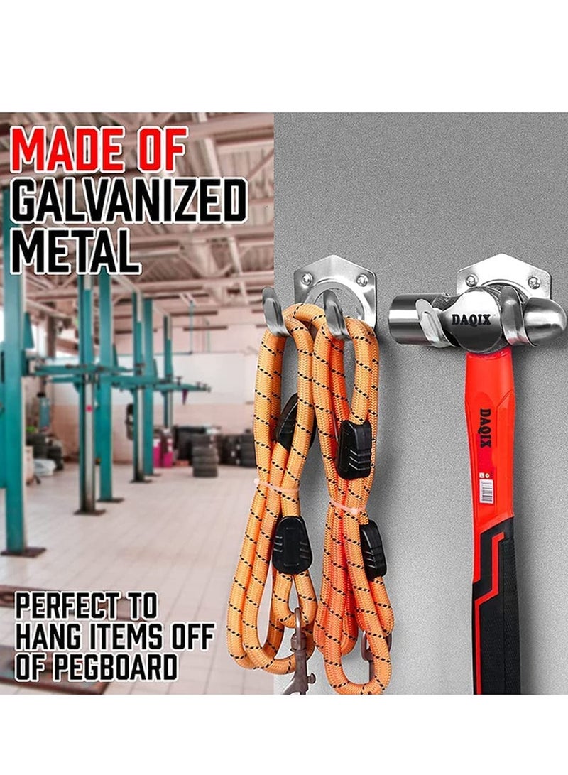 SOLARAE Tool Hanger Hooks Set Wall Hooks for Garage Shed and Garden Tool Storage Organiser Wall Mount Garage Hooks 12 Pack - Image 3