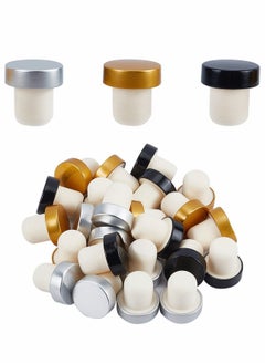 Y&D 24Pcs Replacement Wine Bottle Stopper, T-shaped Stopper Corks Reusable Sealing Plug Cap for Beer Bottles DIY Craft(Black Silver Gold)  - Image 1
