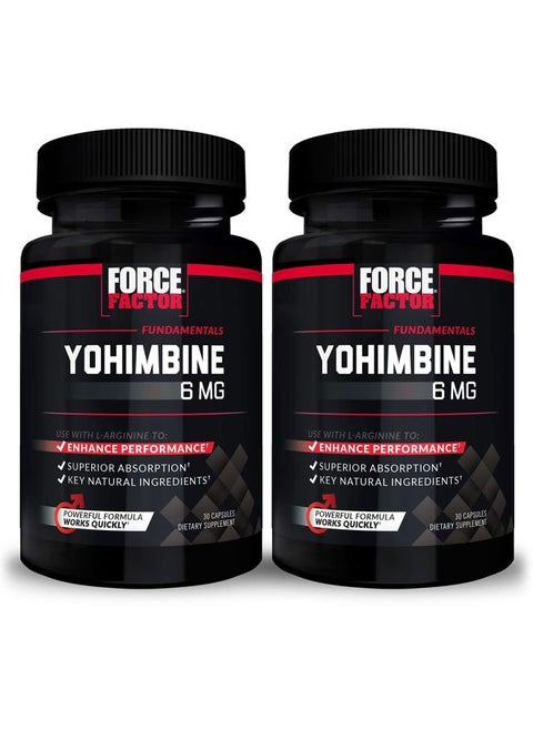 Yohimbine Supplement for Men, Yohimbe Bark Extract with Superior Absorption to Enhance Performance, 6mg Yohimbine Bark Pills with Key Natural Ingredients, 30 Count (Pack of 2)