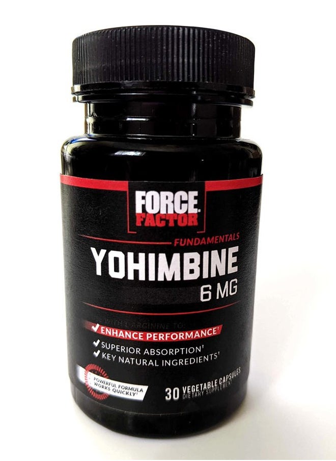Yohimbine Supplement for Men, Yohimbe Bark Extract with Superior Absorption to Enhance Performance, 6mg Yohimbine Bark Pills with Key Natural Ingredients, 30 Count (Pack of 2)