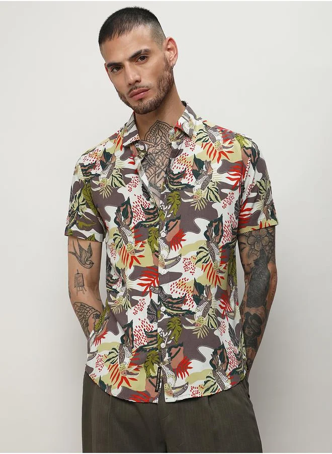كامبوس سوترا Artistic Jungle Print Casual Shirt by Styli