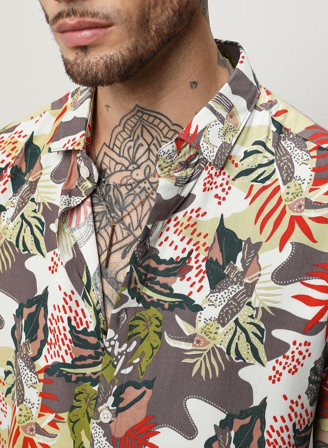 كامبوس سوترا قميص كاجوال بطبعة الغابة الفنية من ستايلي - Image 2
