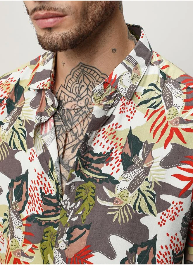 كامبوس سوترا Artistic Jungle Print Casual Shirt