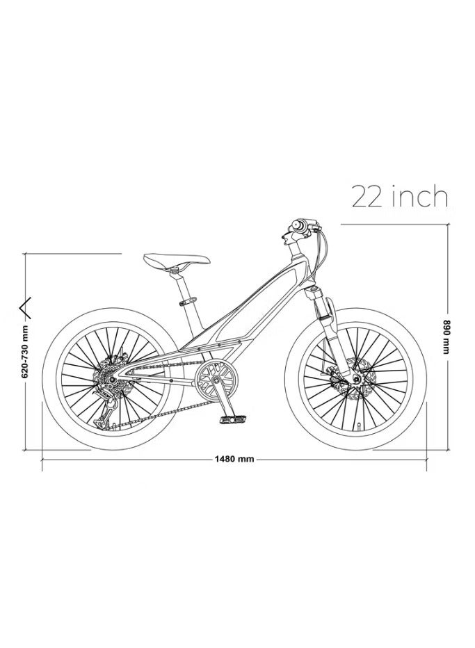 مونتاسن دراجة أطفال مونتاسن MB12 بإطار ماغنسيوم متين مقاس 22 بوصة - Image 4
