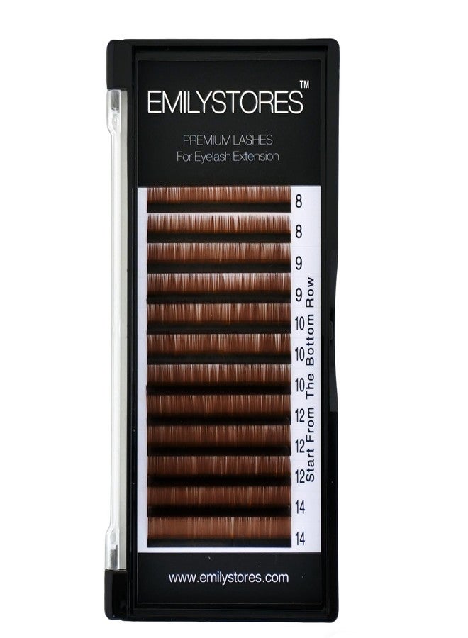 EMILYSTORES Eyelash Extensions, Brown Lashes 0.05mm Thickness, Mixed Lengths 8-14mm, J B C D Curl (Brown 0.05 C) - Image 5