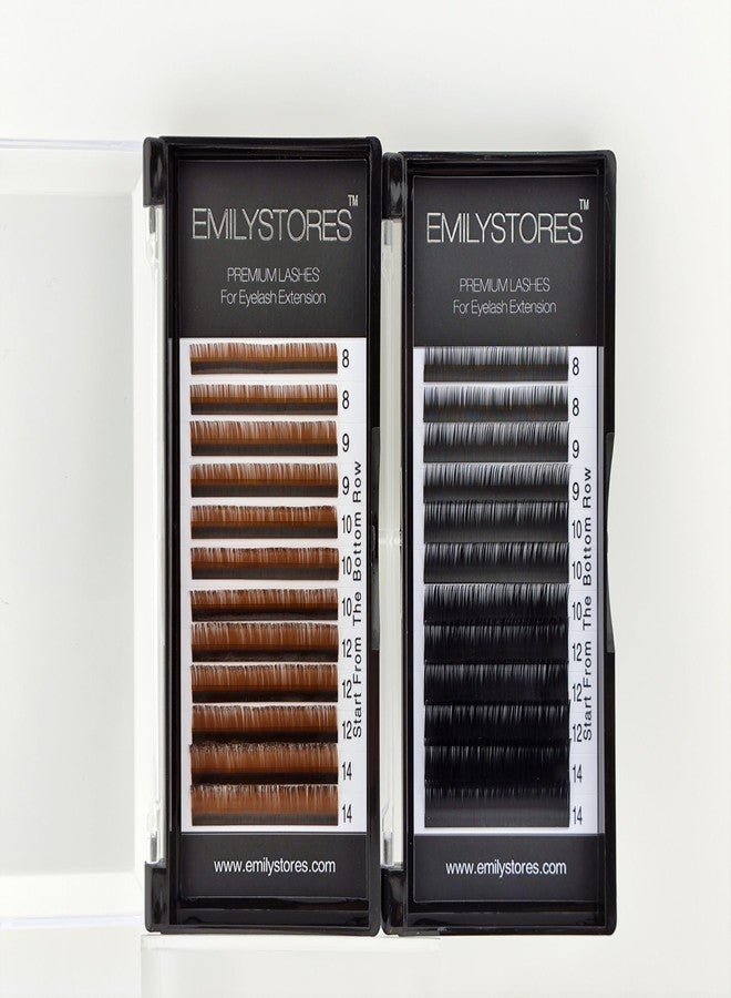 EMILYSTORES Eyelash Extensions, Brown Lashes 0.05mm Thickness, Mixed Lengths 8-14mm, J B C D Curl (Brown 0.05 C) - Image 2
