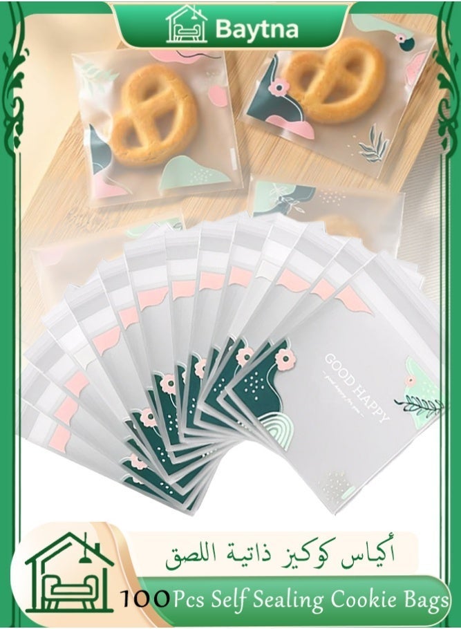 Baytna 100Pcs Clear Ziplock Bags, 7x10cm Eid Mubarak Gift Bags, Resealable Candy Treat Bags, Small Biscuit Packaging Plastic Favor Bags, Ramadan Party Sweets Cookies Jewelry - Image 1