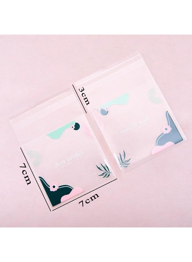 Baytna 100Pcs Clear Ziplock Bags, 7x10cm Eid Mubarak Gift Bags, Resealable Candy Treat Bags, Small Biscuit Packaging Plastic Favor Bags, Ramadan Party Sweets Cookies Jewelry - Image 2