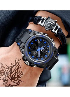 KASTWAVE Military Watches for Men, Large Face Army Watch, Waterproof Tactical Watches Men Army Digital Sports Outdoor Stopwatch LED Survival Tough Electronic Alarm Clock Black Gold Wrist Watch  - Image 5