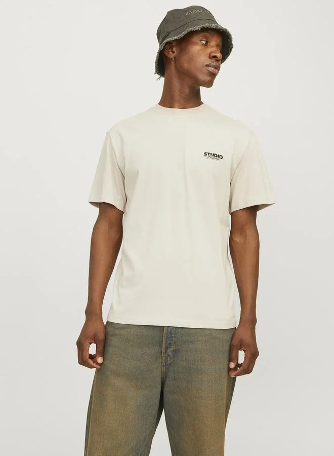 JACK & JONES Printed Crew Neck T-Shirt