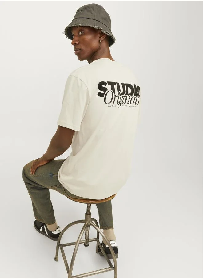 JACK & JONES Printed Crew Neck T-Shirt