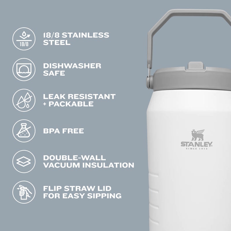 Stanley Stanley IceFlow Stainless Steel Water Jug with Straw  Vacuum Insulated Water Bottle for Home and Office  Reusable Tumbler with Straw Leak Resistant Flip  Polar  40OZ - Image 3